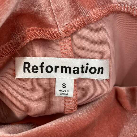 Reformation Pink Velvet Mini Dress | Women’s Small Velvet Dress, Short Length - Picture 3 of 5